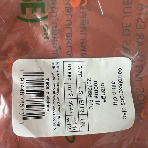 Crocs x Anwar Carrots Clog 'Orange' 207266-810All Terrain size 12 and 13unisex’s - Picture 9 of 9